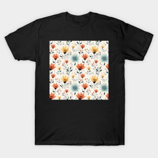 Floral Symphony: Graceful Blossoms in Dynamic Hues T-Shirt